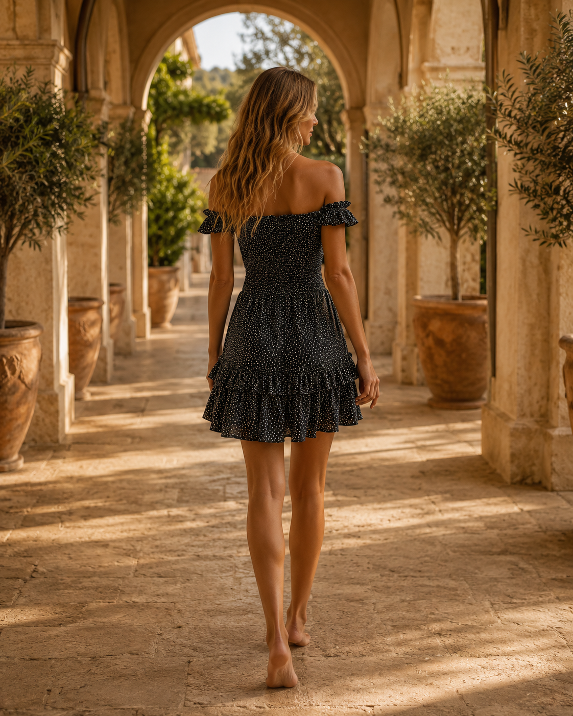 Bella Noir Floral Dress